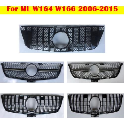 ABS Middle grille for Mercedes-Benz M-class ML W164 W166 front grill vertical bar Diamond GT 2006-2015 Car bumper facelift