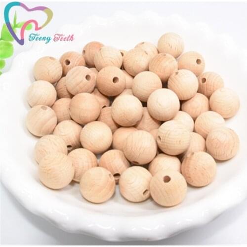 50 PCS Beech Wooden Beads Natural Round 15/16MM Ball Beads Jewelry Making DIY Bracelet Bead Accessories Loose Ball Beads Supply