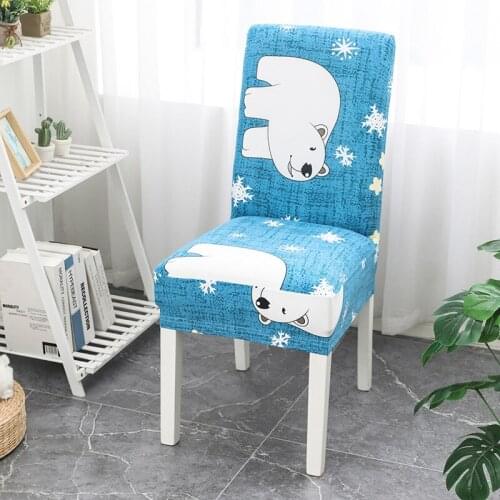 Floral Printed Chair Cover Stretch Chair Slipcover Anti-dirty Dining Room Seat Covers Kitchen Protect Case Home Decoration