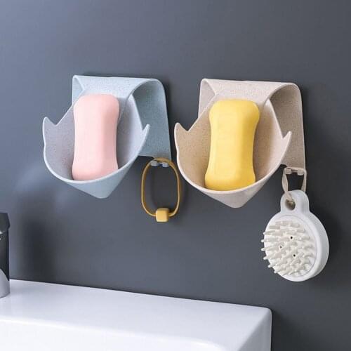 Drain Soap Box Bathroom Soap Holder Dish Storage Plate Tray Toilet Shower Non-slip Drain Case Wall Mounted Bathroom Gadgets