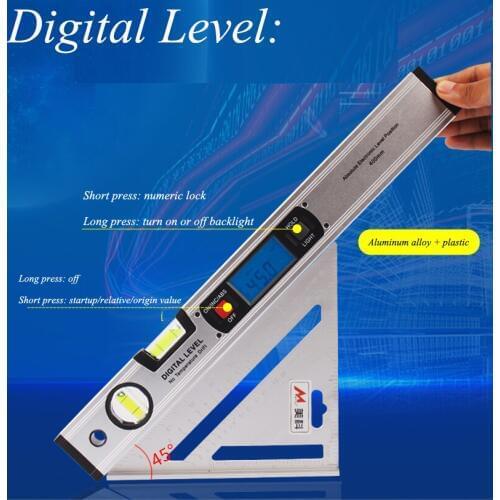 Electronic Digital Display Level Gauge Measuring Instrument Aluminum Alloy High-precision Digital Level Decoration Tools MEIKE