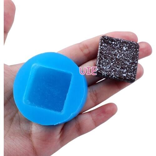 GYL514U 30.2mm Brown Square Cake Silicone Mold Fondant Cake Decoration Candy Resin Clay Earrings Necklace Craft Soap Candle