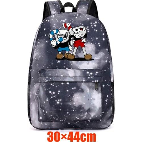 Anime Cuphead Canvas Backpack Casual Packsack High Quality Schoolbag Mochila Teenger Unisex Student Travel Laptop Bag