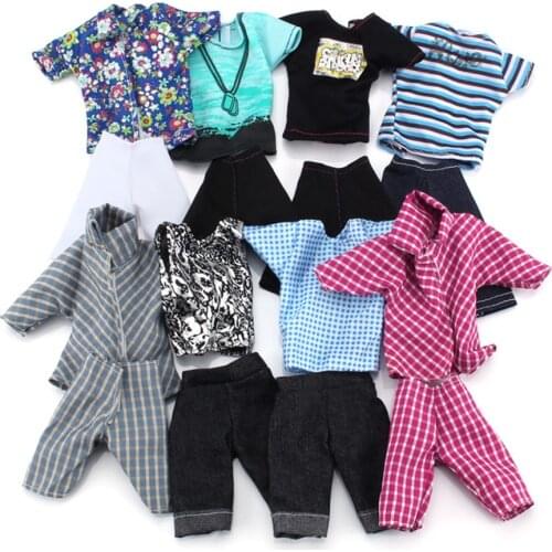 3 pcs set Ken Doll Clothes Tops Pants Shorts Casual Sportwear Daily Outfit Dollhouse Furniture Accessories for 30 cm Doll