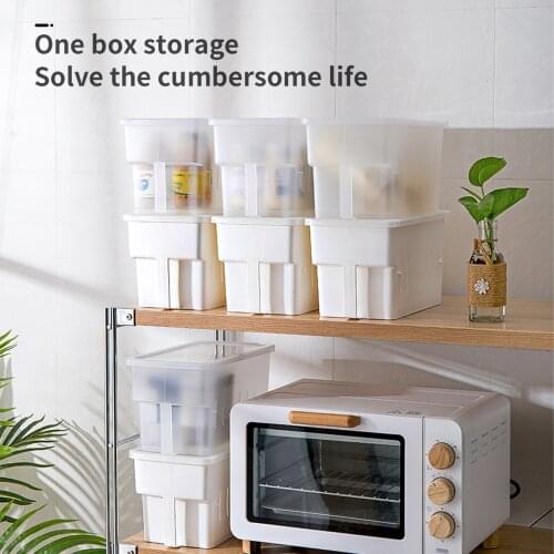 Kitchen storage box with handle cabinets household refrigerator crisper with lid