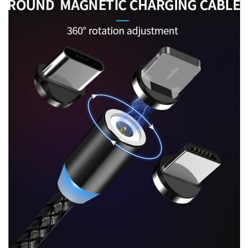 AUFU Magnetic Cable Type C Micro USB Cable For Phone Android USB Cord Fast Charge Magnet Cord Charging For iPhone Quick Wire