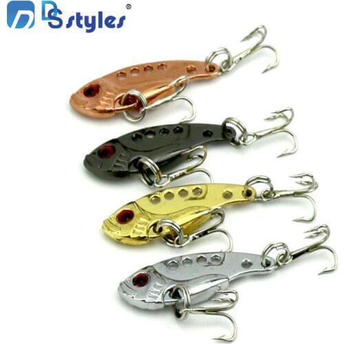 HobbyLane 3D Eyes Metal VIB Fishing Lure Bass Crankbait Fishing Spinner Blade Golden