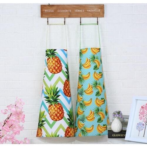 Banana Pineapple Cactus Pattern Aprons Adult Bibs Home Cooking Baking Coffee Shop Cleaning Aprons Kitchen Accessories