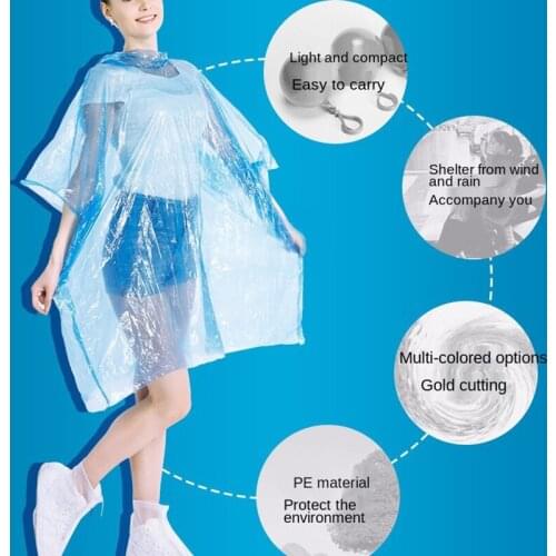 Disposable Rain Ponchos With Ball Storage Box Lightweight Raincoats Rain Gear For Walking Hiking Camping Girls Raincoat