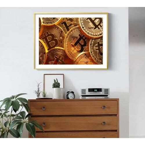 Wholesale Bitcoin Poster Print For Wall Art Figure Painting Decor for room Decorion