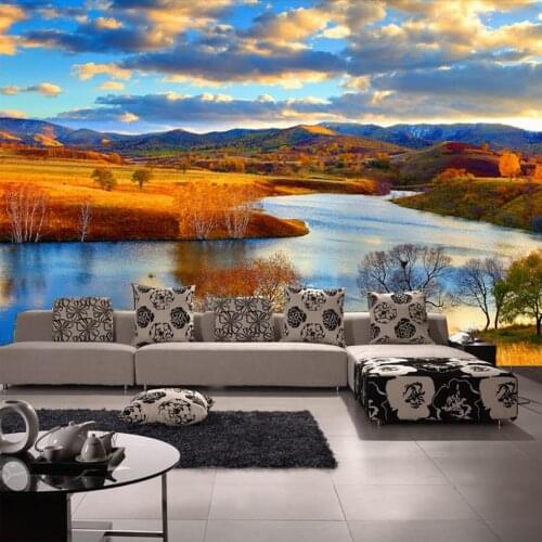 Custom Photo Wallpaper Nature Landscape Mural Wall Painting Living Room Sofa Bedroom Background 3D Embossed Wallpaper For Walls