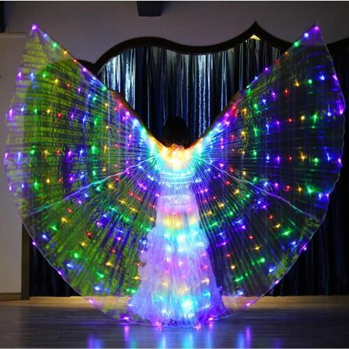 2018 New Performance Prop Women Dance Accessories Girls DJ LED Wings Light Up Wing Costume LED Butterfly Wings Multicolors