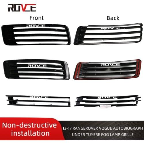 ROVCE 1 Pair / 2 Pcs Car Front Fog Light Grille Cover Trim For Land Rover Range Rover Vogue Autobiography 2013-2017 L405