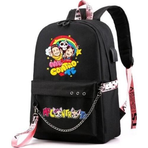 Anime Me contro Te Usb School Bags for Girls&Boys Teenagers Backpack Bookbags Black Large Capacity Middle High College Mochila