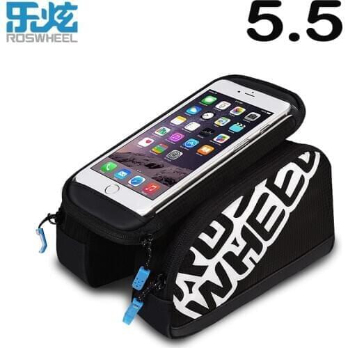 Tube Bag Front Bicycle Phone Holder Bags For 5.7" Cell Phone Bike Bags Folding Cycling Front Frame Saddle Bag
