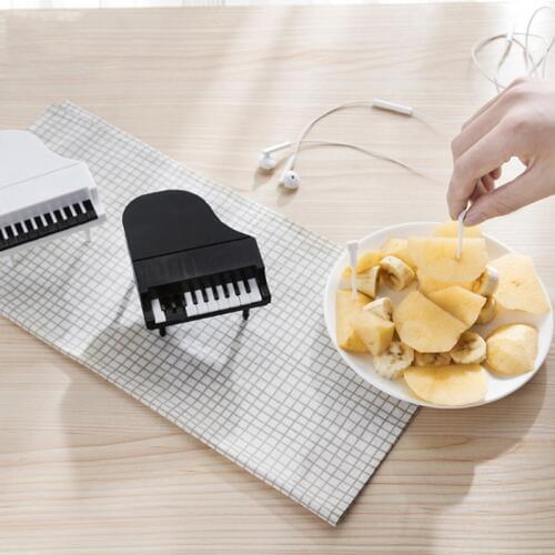 10pcs/set Creative Piano Modeling Fruit Fork Eco-Friendly Easy Decoration Kitchen Bar Kids Dessert Forks Handle Fruit Tools