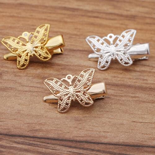 Mibrow 10pcs 9 Styles Butterfly Flower Leaf Animal Hair Clips Barrettes for Women Wedding Hairpins Jewelry Making Accessories