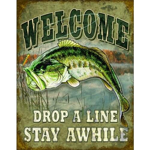 Tin Signs AnglerS Club Metal Sign for Bedroom Cafe Home Bar Pub Coffee Beer Kitchen Bathroom Funny Wall Decor