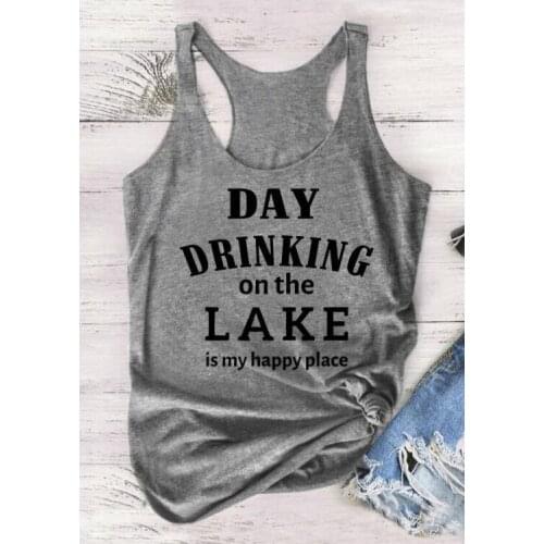 Day Drinking On The Lake vest drinker shirt Unisex fashion tees summer style outfits beach party tank casual tops