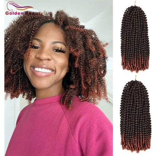 12Inch Spring Twist Crochet Hair 30Roots Synthetic Curly High Temperature Flame Colorful Braids For Black Women