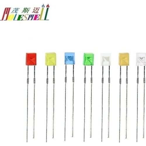 10pcs multicolor 2x3x4mm water clear Red Yellow Blue Green White Orange Warm white water clear lens LED colorful led light