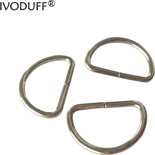 10pcs/ Lot Various Size Bag & Strap & Collar & Leash Metal D Ring Black For Bag