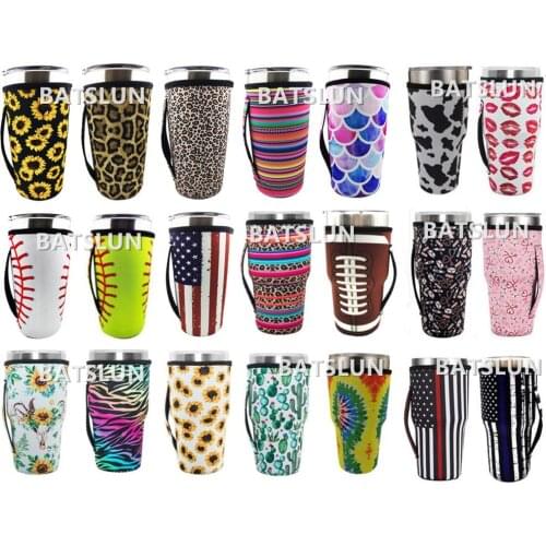 10pcs Reusable Iced Coffee Cup Sleeve Neoprene Insulated Sleeves Holder Tumbler With Handles For 16oz-22oz Cold Hot Beverages