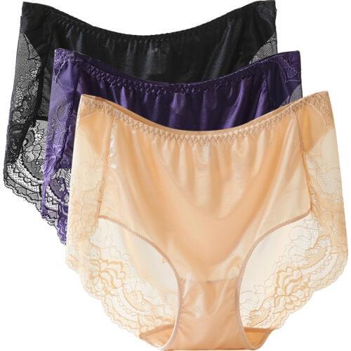 3 Pack Womens Plus Size Lace Panties,High-Rise Hollow Lingerie Underwear
