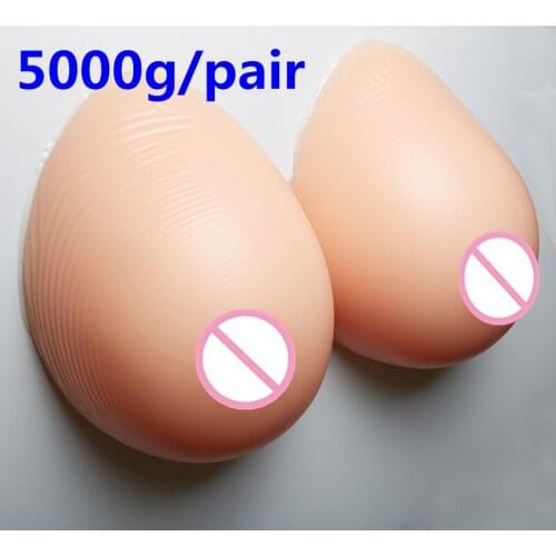 5000g/pair Realistic Silicone Breast Forms Artificial Breast Rubber Boobs Fake Breast For Crossdresser Breast For Transvestite
