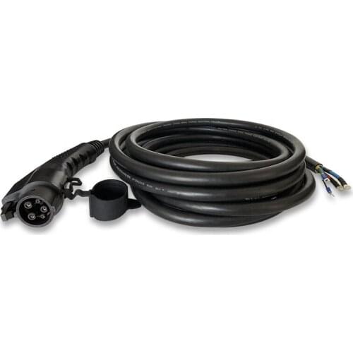 50A sae j1772 ev charging cable for public EV charging station with open end cable