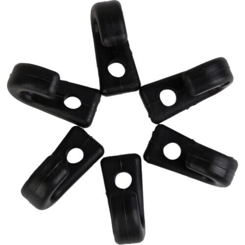 6x Black Nylon Lashing Hook Bungee Hook J Hooks for Kayaks Canoes Boats New