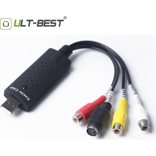ULT-Best Easycap USB2.0 Video Capture Adapter For PC Laptop USB 2.0 Video Capture Card TV Tuner VCR DVD AV RCA Audio Converter