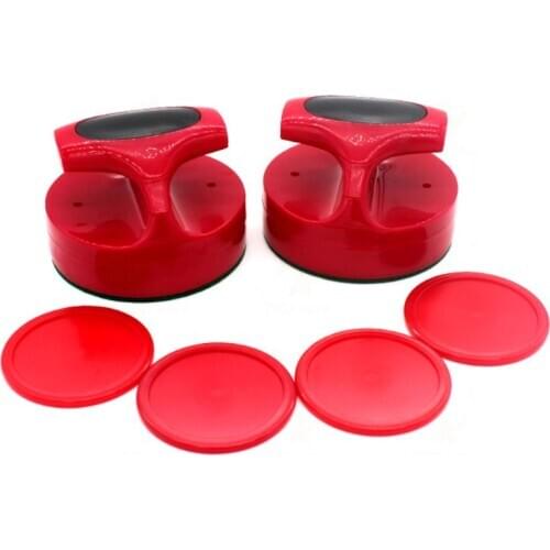 Air Hockey Pushers and Hockey Pucks Great Goal Handles Paddles Replacement Accessories for Game Tables (2 Strike 4 Puck)