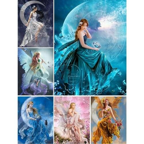 5D Diy Diamond Embroidery Fantasy Moon Girl Diamond Painting Cross Stitch Kit Full Diamond Embroidery Paris Art