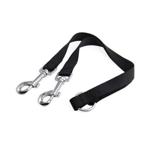 AT69 -Nylon Coupler Double Dog Lead, 1 Leash Leads 2 Dogs