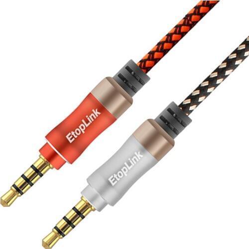 EtopLink 1.5m Jack Audio Cable Gold Plated 3.5 mm Male to 3.5mm Male Aux Cable for iPhone Car Headphone Speaker Auxiliary Cable