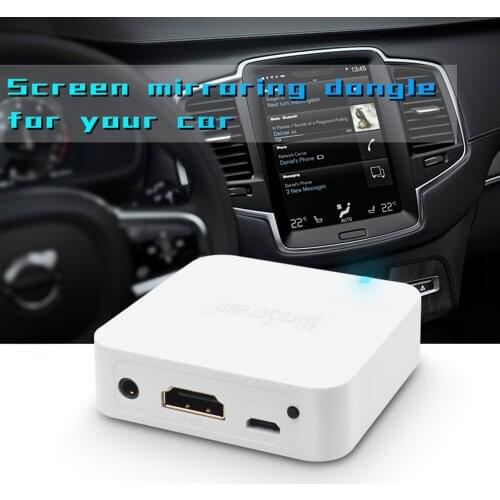 Dual-Port Car WiFi Wireless Display Box Screen Mirroring Device with AV HDMI-compatible Ports for TV Projector Phone Tablet