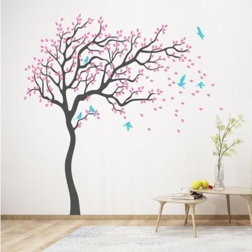 Large Tree Branches Wall Sticker Birds Nursery Decor Vinyl Wall Art Decals Removable PVC Stickers for Baby Room Home Decoration