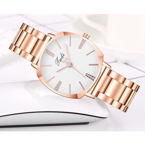 Tadi Brand Creative Square Rhinestone Dial Three Hands Womens Steel Quartz Clocks Casual Alloy Wristwatches 2020 Reloj Mujer