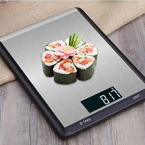 Digital Kitchen Scales LCD Backlight Display Stainless Steel Electronic Food Weight Balance Scales For Kitchen Cooking5/10Kg/1g