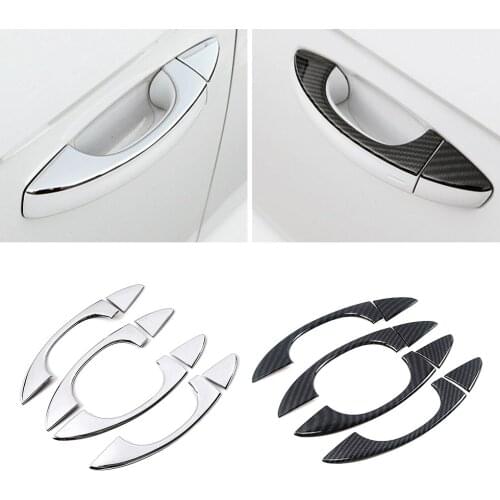 For Volkswagen VW T-ROC Atlas Teramont 2017-2021 Carbon Fiber Color Modify Chrome Door Handle Cover Trim Protection Sticker