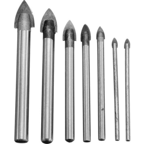 Fixmee Excellent Quality Glass Marble Porcelain Spear Head Ceramic Tile Drill Bits Set 7 pcs 3/4/5/6/8/10/12mm