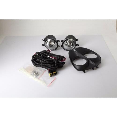 Eosuns Halogen Fog Lamp for Toyota Yaris Hatchback Vitz 2012, Yaris Sedan Vios 2012, with Fog Lamp, Frame, Wires and Switch