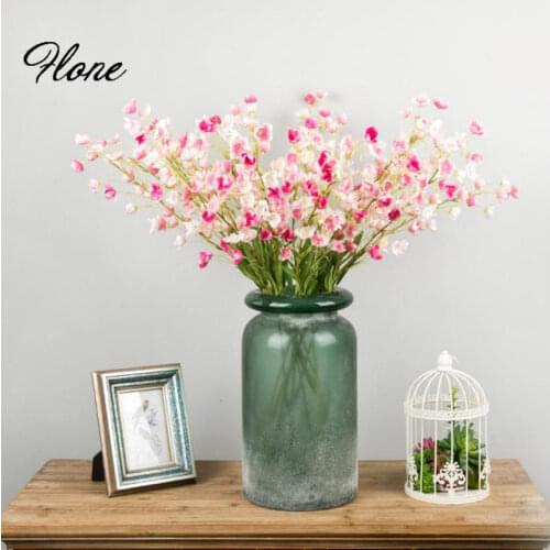 Flone 2 Fork Artificial silk fake Big Bell Flower Simulation Flowers Single Branch For Wedding Party Supplies Home Decoration
