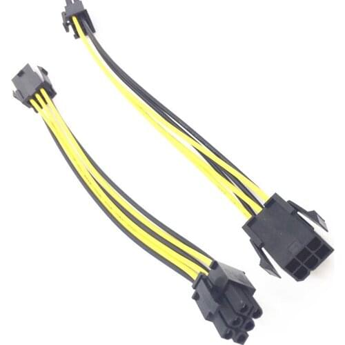 Cable PCI-E PCIE PCI-Express 6P Male to 6Pin Male Graphics Video Card Power Cabo 20CM BTC Extension Miner Mining Wire