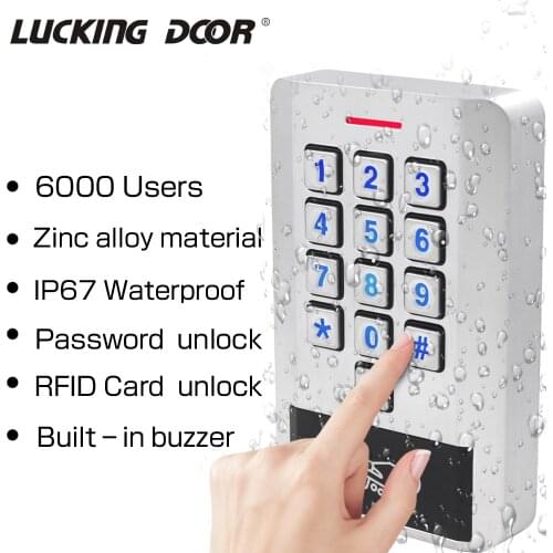 Waterproof Metal Access Control Backlit Keyboard 125khz 13.56mhz Card Access Controller WG26 input for Access Control System