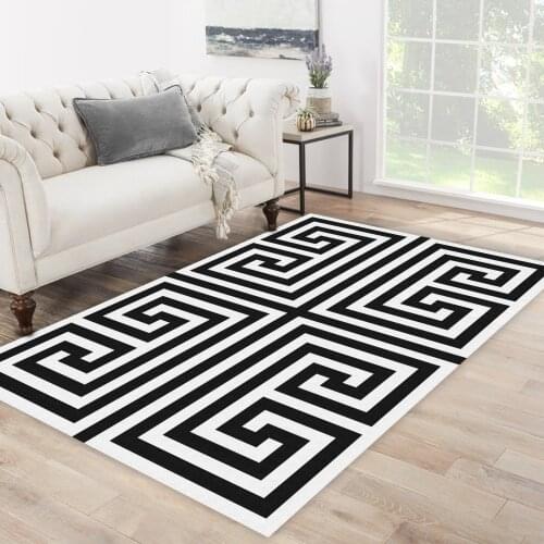 White black color ethnic black shape patterned carpet modern carpet living room bedroom rug free shipping soft textured carpet