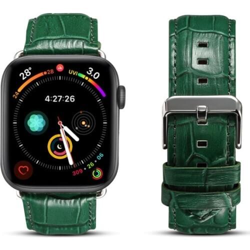 For Apple Iwatch Leather Band Genuine Leather Watch Strap For Apple Watch 1/2/3/4 Crocodile Pattern Leather Band For Iwatch