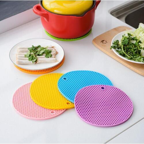 Round Silicone Non-Slip Heat Resistant Pot Table Mats Holder Coaster Cushion Placemat Table Mat LX6761
