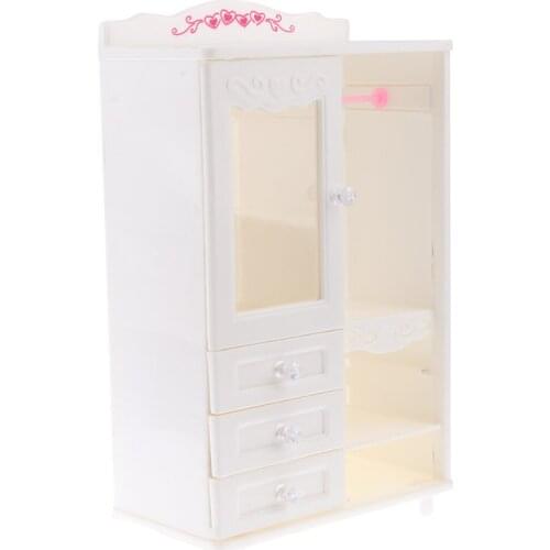 Dollhouse Miniature Bedroom Furniture Storage Wardrobe Closet Kids Play Toys Dollhouse Accessories